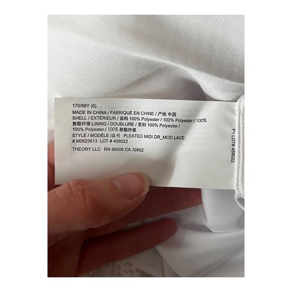 Theory Dress Pleated Midi Mod Lace white size 6 - Picture 6 of 6